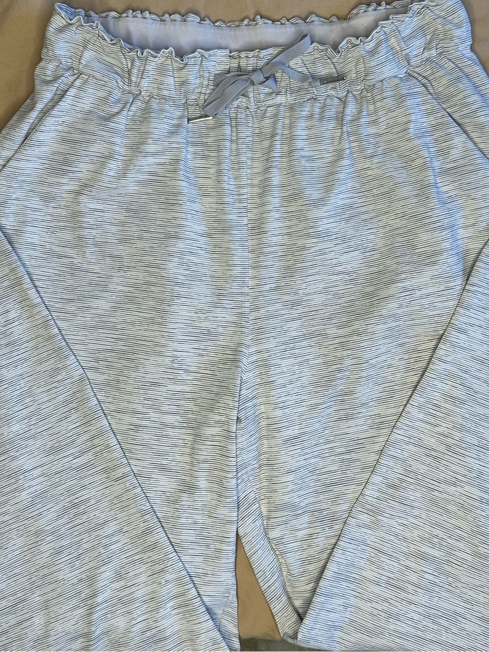 lululemon studio pant heather grey stripe relaxed yoga lounge pants